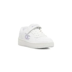 Sneakers bianche da Bambina con strass lilla e strappo Champion