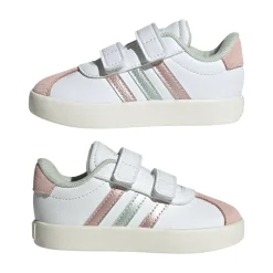 Sneakers bianche da Bambina con chiusura a strappo VL COURT 3.0 adidas