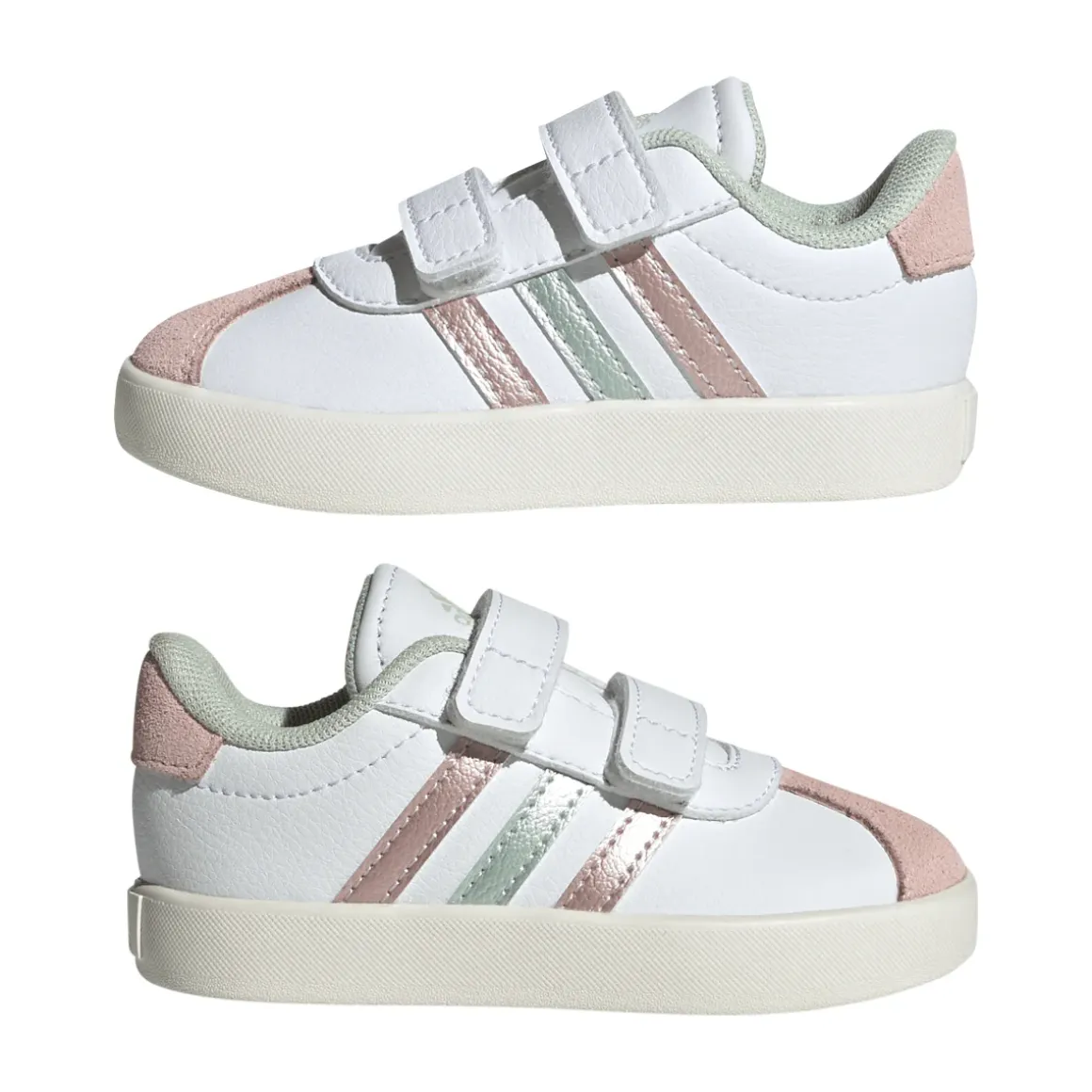 Sneakers bianche da Bambina con chiusura a strappo VL COURT 3.0 adidas