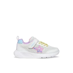 Sneakers bianche da Bambina con suola traspirante e stella Geox