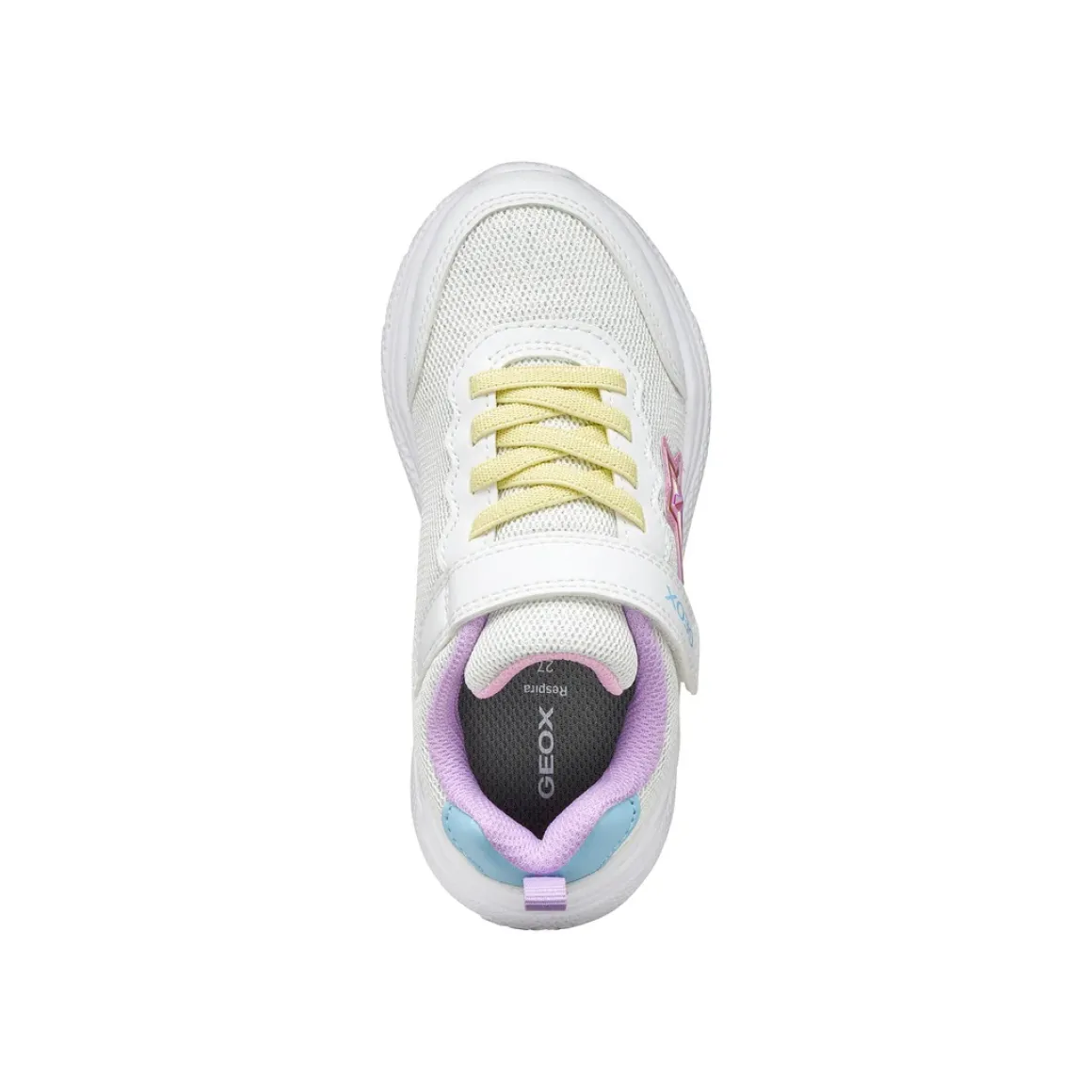 Sneakers bianche da Bambina con suola traspirante e stella Geox