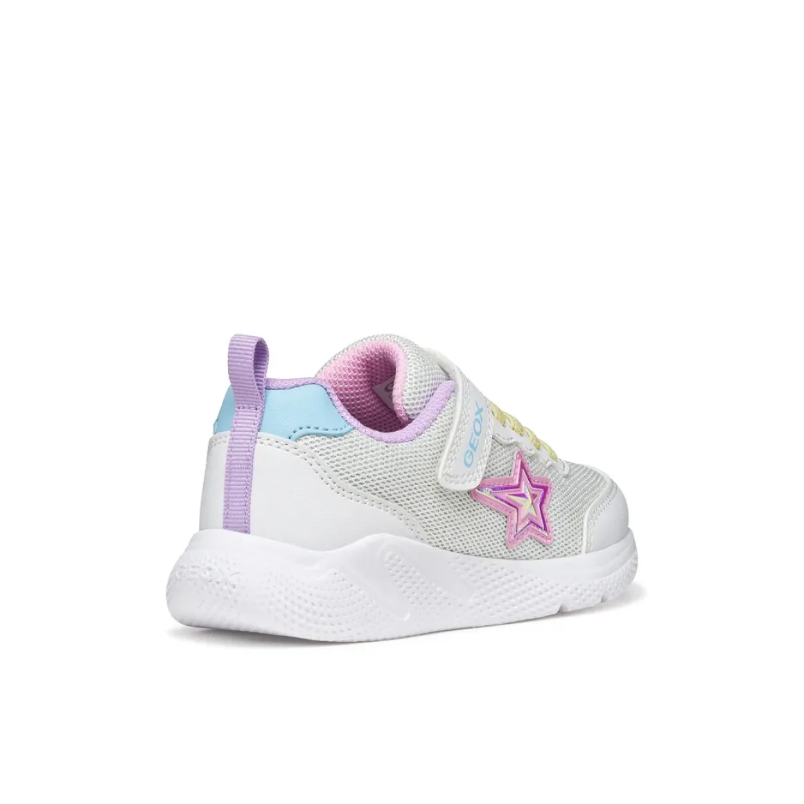 Sneakers bianche da Bambina con suola traspirante e stella Geox