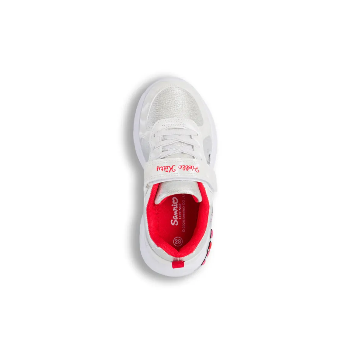 Sneakers bianche da bambina con glitter e luci Hello Kitty