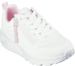Sneakers bianche da bambina con soletta Memory Foam Skechers Uno Lite - Easy Zip