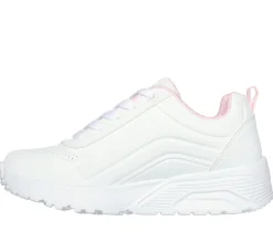 Sneakers bianche da bambina con soletta Memory Foam Skechers Uno Lite - Easy Zip
