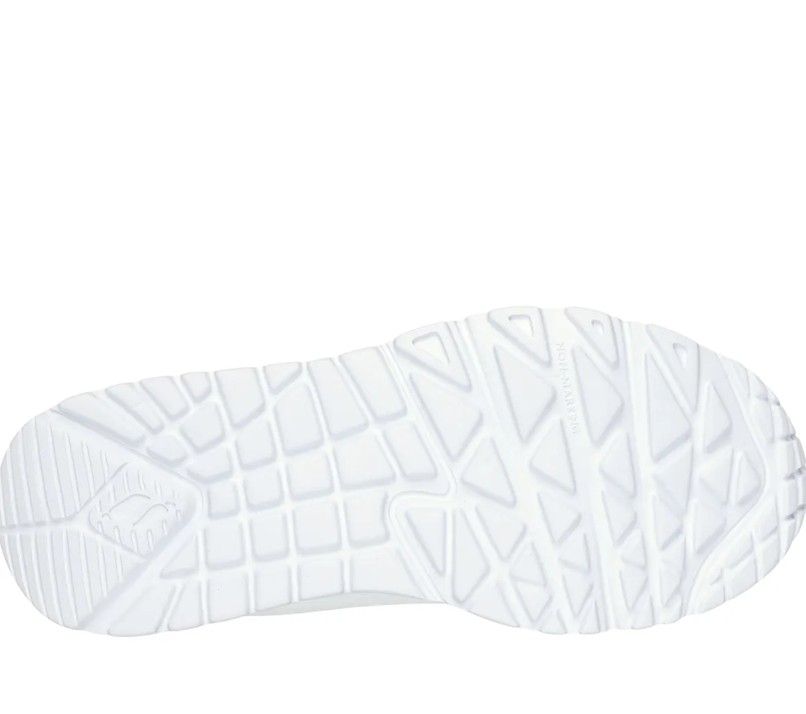 Sneakers bianche da bambina con soletta Memory Foam Skechers Uno Lite - Easy Zip