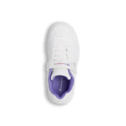 Sneakers bianche da Bambina con logo glitter e strappo Champion