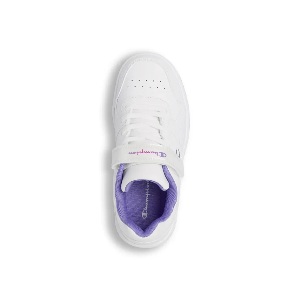 Sneakers bianche da Bambina con logo glitter e strappo Champion