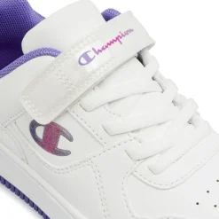 Sneakers bianche da Bambina con logo glitter e strappo Champion
