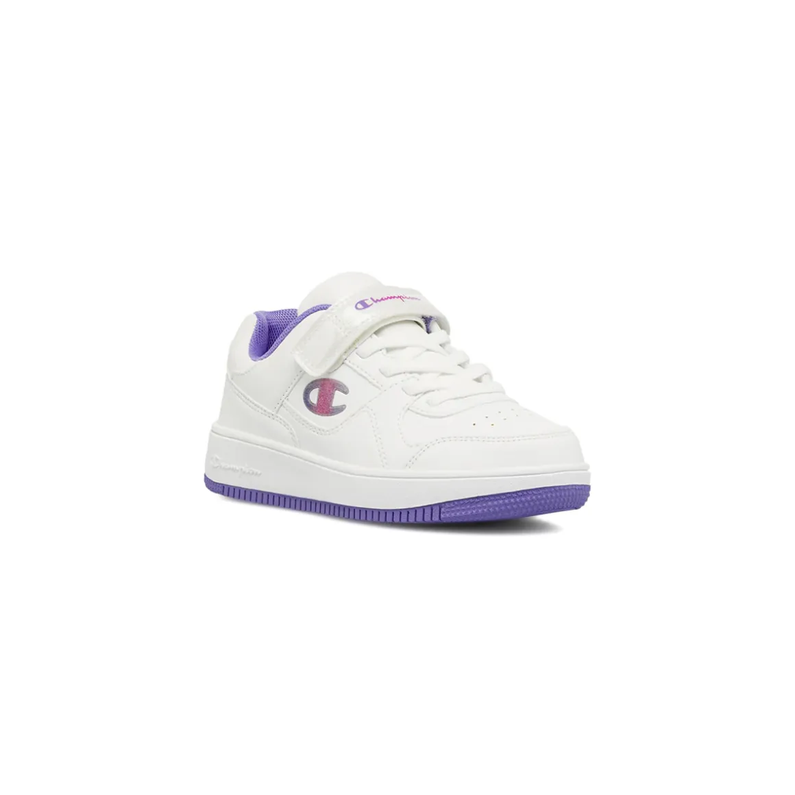 Sneakers bianche da Bambina con logo glitter e strappo Champion