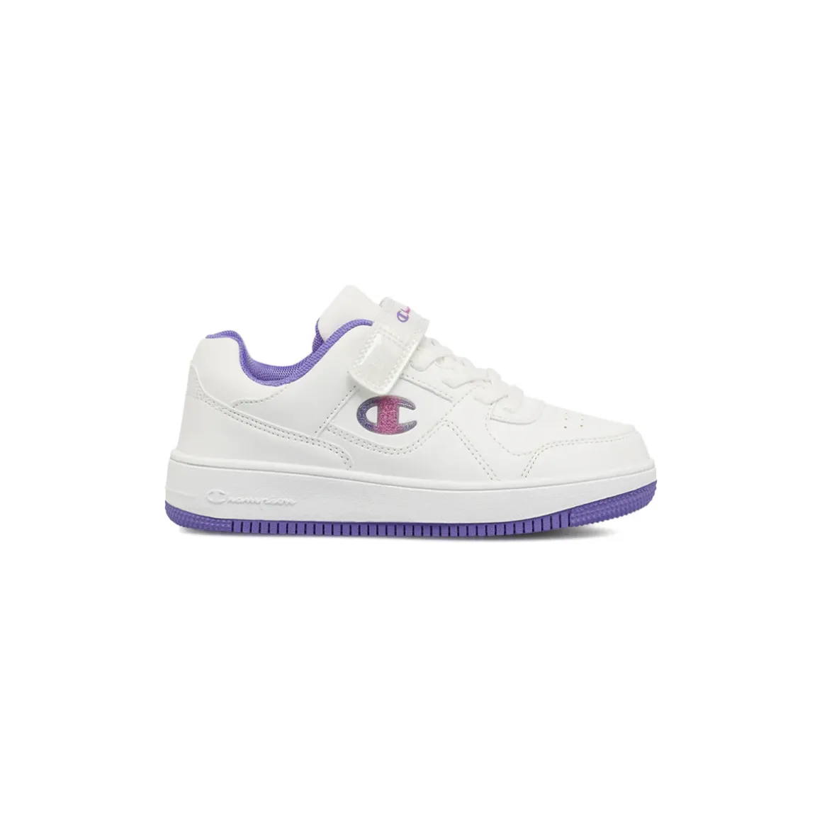 Sneakers bianche da Bambina con logo glitter e strappo Champion