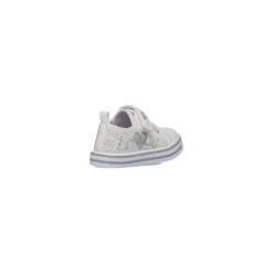 Sneakers bianche da bambina con paillettes argento Le scarpe di Alice