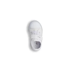 Sneakers bianche da bambina con paillettes argento Le scarpe di Alice