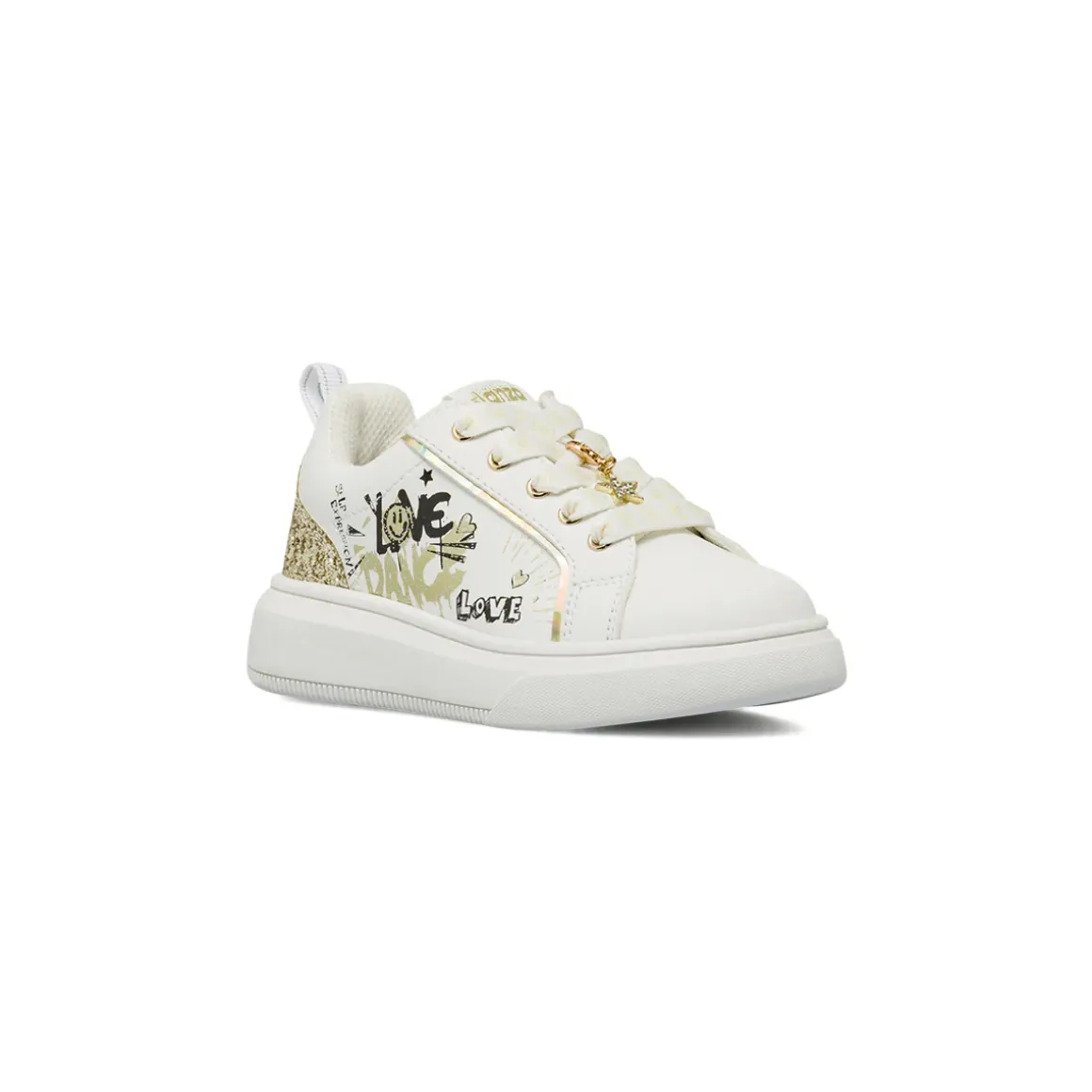 Sneakers Bianche da Bambina con scritte graffiti Dimensione Danza