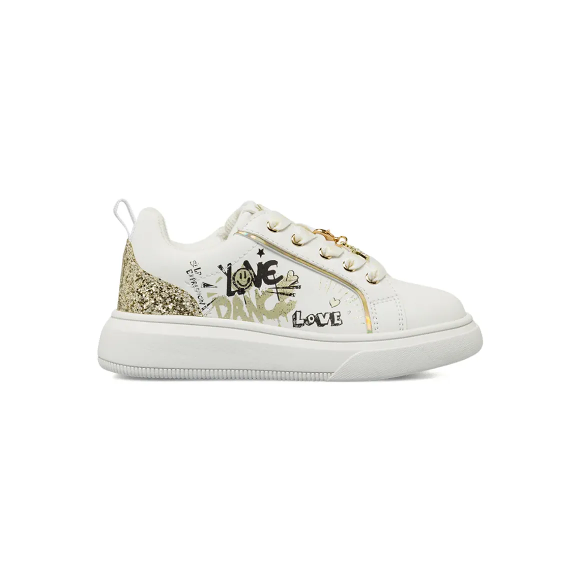 Sneakers Bianche da Bambina con scritte graffiti Dimensione Danza