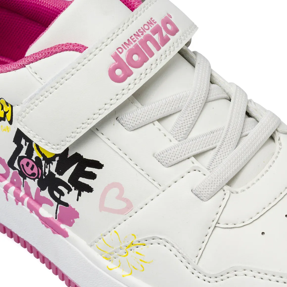 Sneakers bianche da Bambina con grafiche graffiti Dimensione Danza