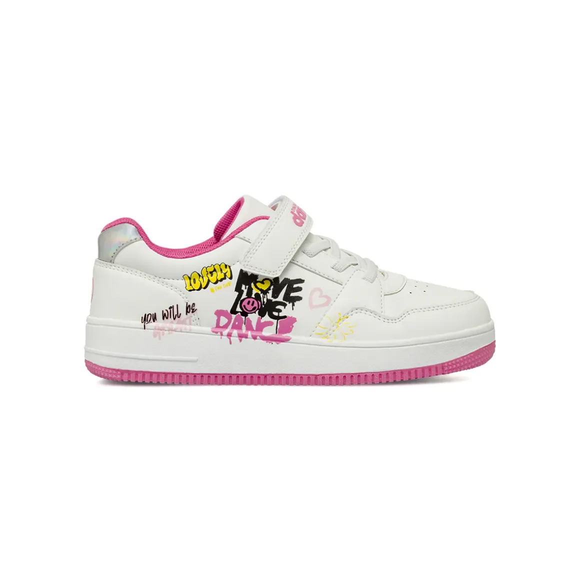 Sneakers bianche da Bambina con grafiche graffiti Dimensione Danza