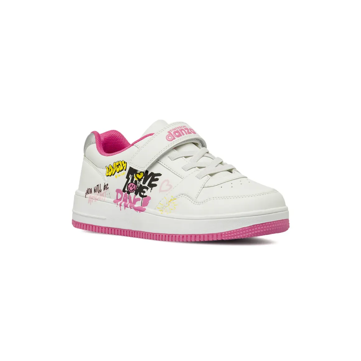Sneakers bianche da Bambina con grafiche graffiti Dimensione Danza