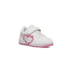 Sneakers bianche da Bambina con cuoricini e strappo Dieci Baci