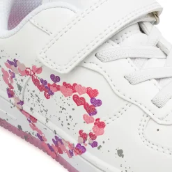 Sneakers bianche da Bambina con cuoricini e strappo Dieci Baci