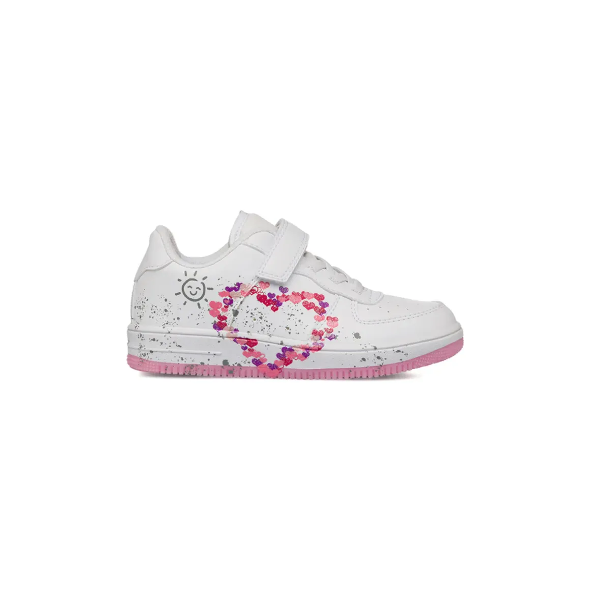 Sneakers bianche da Bambina e Ragazza con stampa cuore a contrasto Dieci Baci