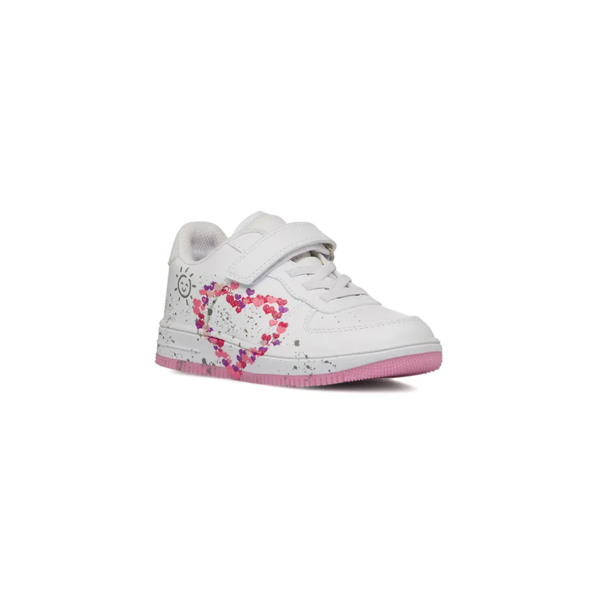 Sneakers bianche da Bambina e Ragazza con stampa cuore a contrasto Dieci Baci