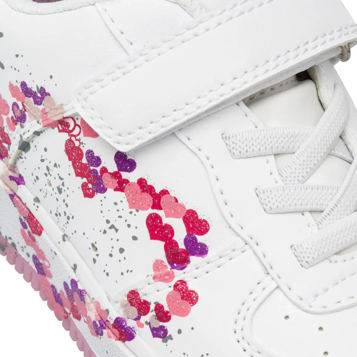 Sneakers bianche da Bambina e Ragazza con stampa cuore a contrasto Dieci Baci