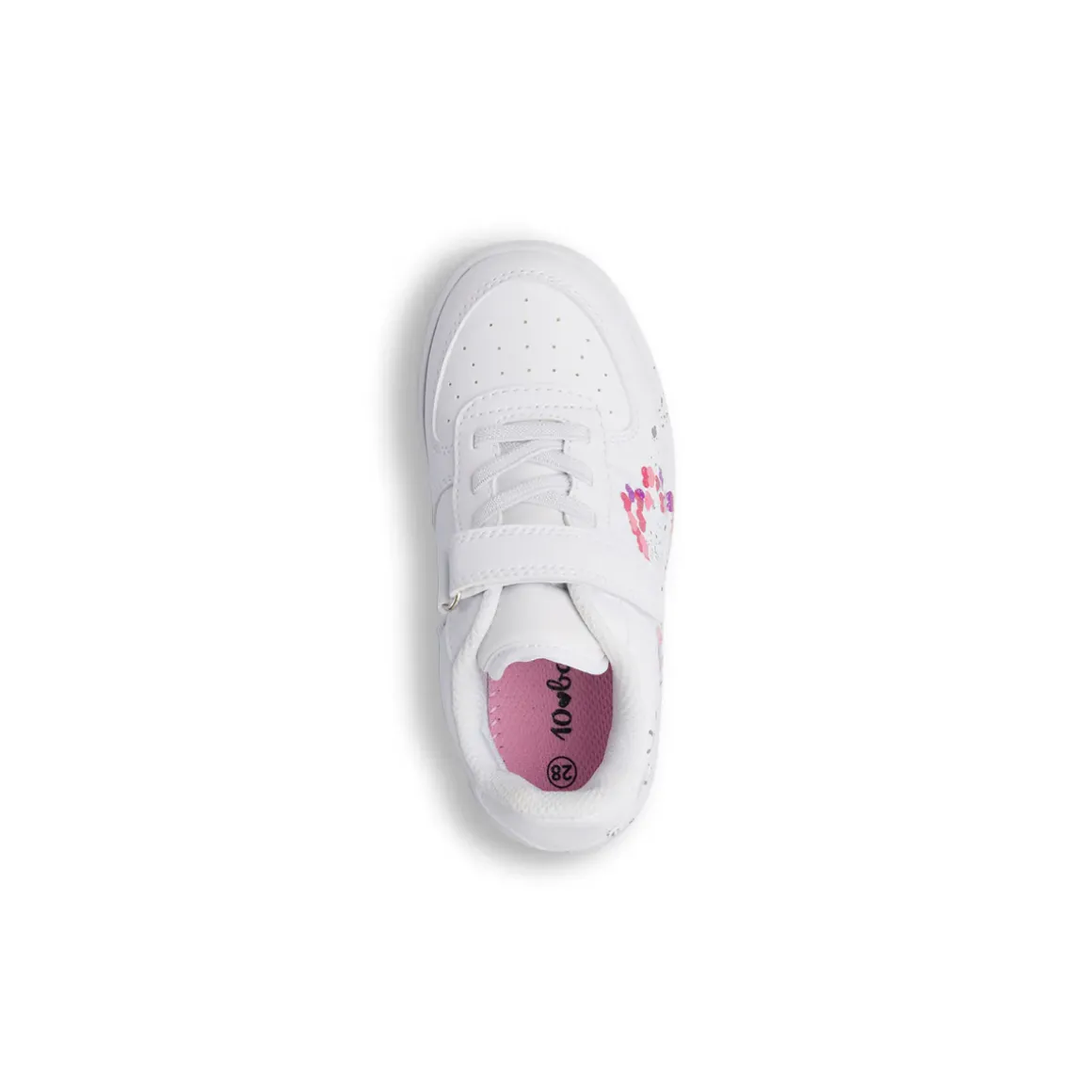 Sneakers bianche da Bambina e Ragazza con stampa cuore a contrasto Dieci Baci