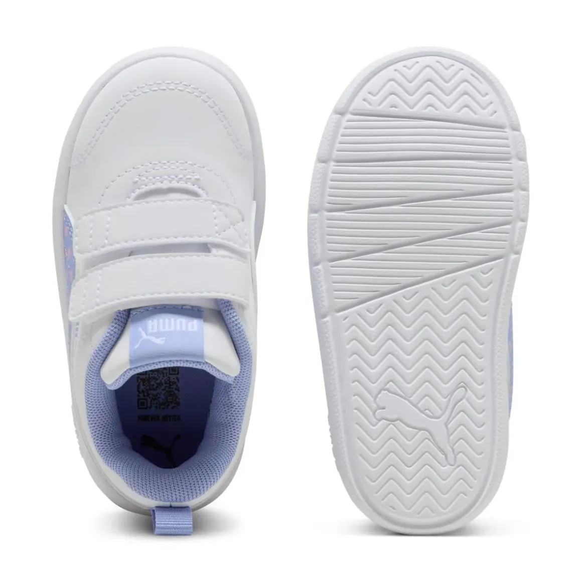 Sneakers Bianche da Bambina Primi Passi con dettagli lilla Puma