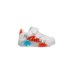 Sneakers bianche da bambino con stampa 'Cool!' Space Boy