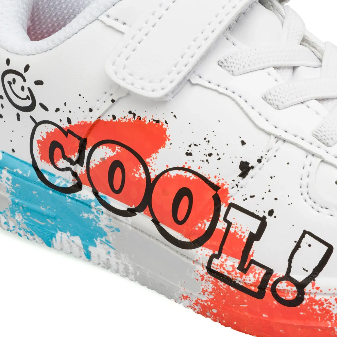 Sneakers bianche da bambino con stampa 'Cool!' Space Boy