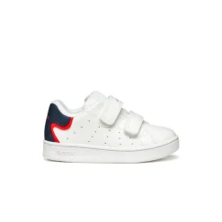 Sneakers bianche da Bambino con doppi strappi e suola traspirante Geox