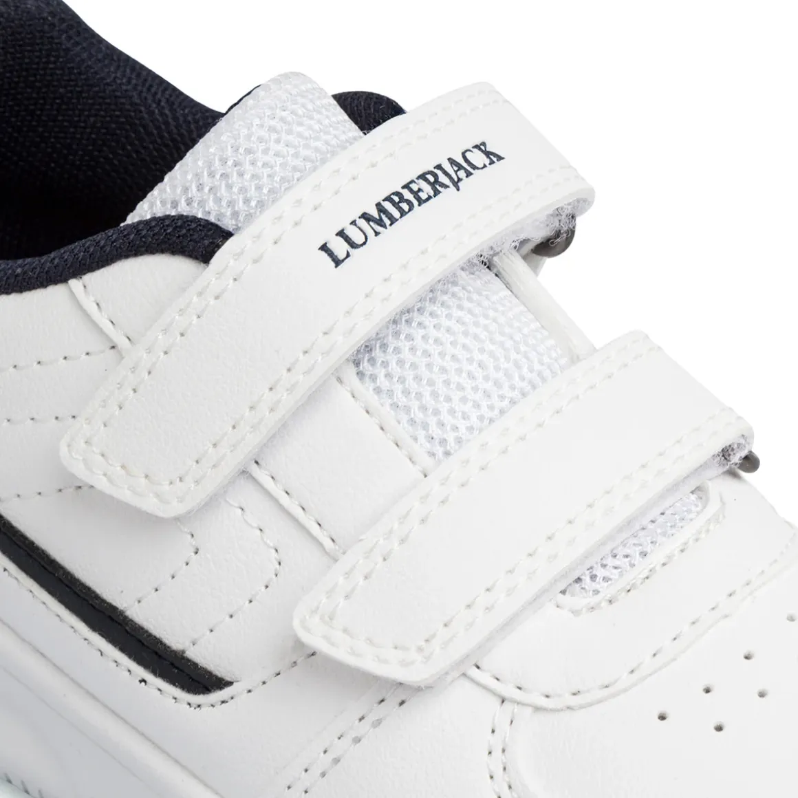 Sneakers bianche da bambino con logo laterale Lumberjack Finster PS