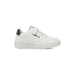 Sneakers bianche da bambino Gas con chiusura in velcro e lacci elastici