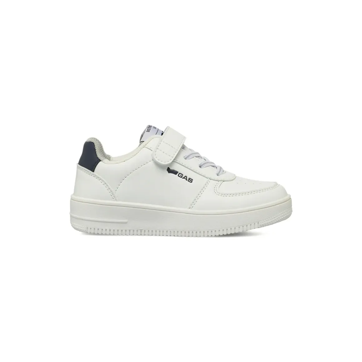 Sneakers bianche da bambino Gas con chiusura in velcro e lacci elastici