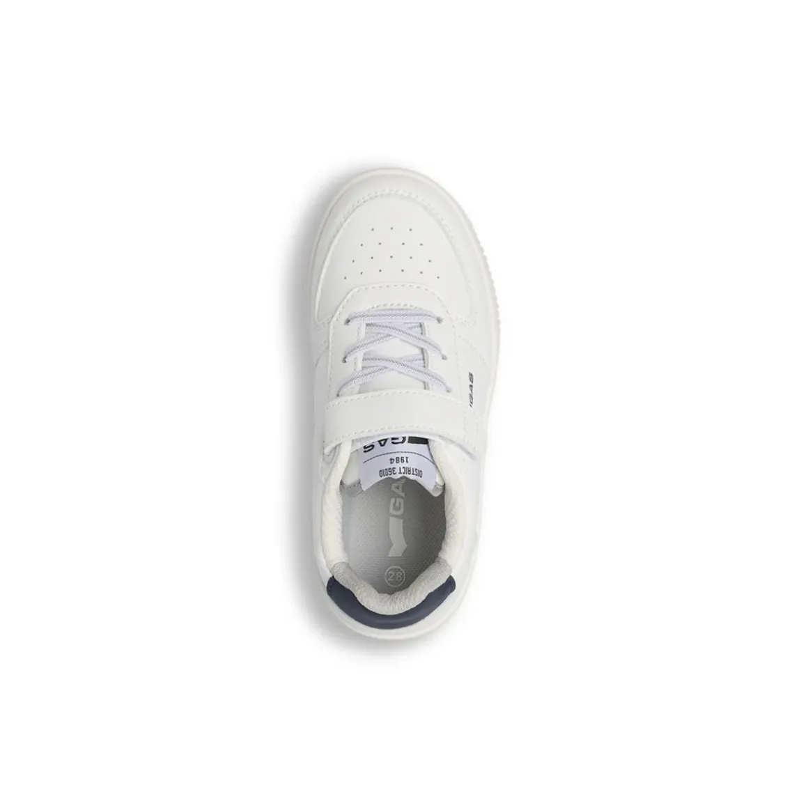 Sneakers bianche da bambino Gas con chiusura in velcro e lacci elastici