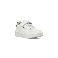 Sneakers bianche da bambino Gas con chiusura in velcro e lacci elastici