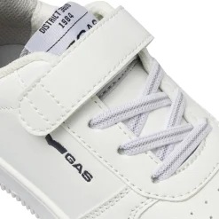 Sneakers bianche da bambino Gas con chiusura in velcro e lacci elastici