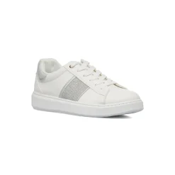 Sneakers bianche da Donna con inserto argento e glitter Lora Ferres