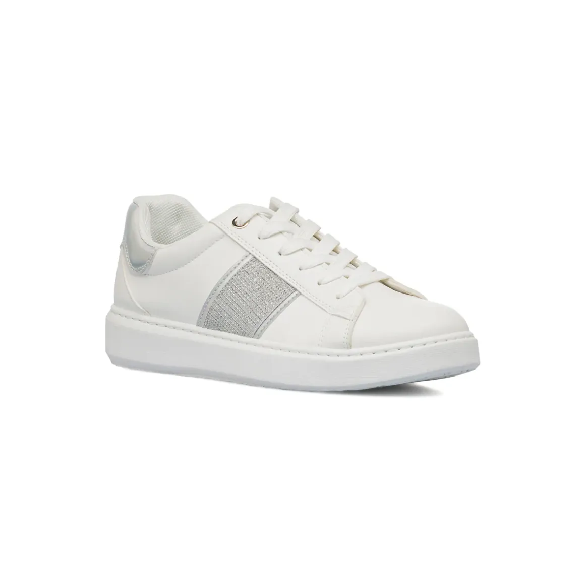 Sneakers bianche da Donna con inserto argento e glitter Lora Ferres