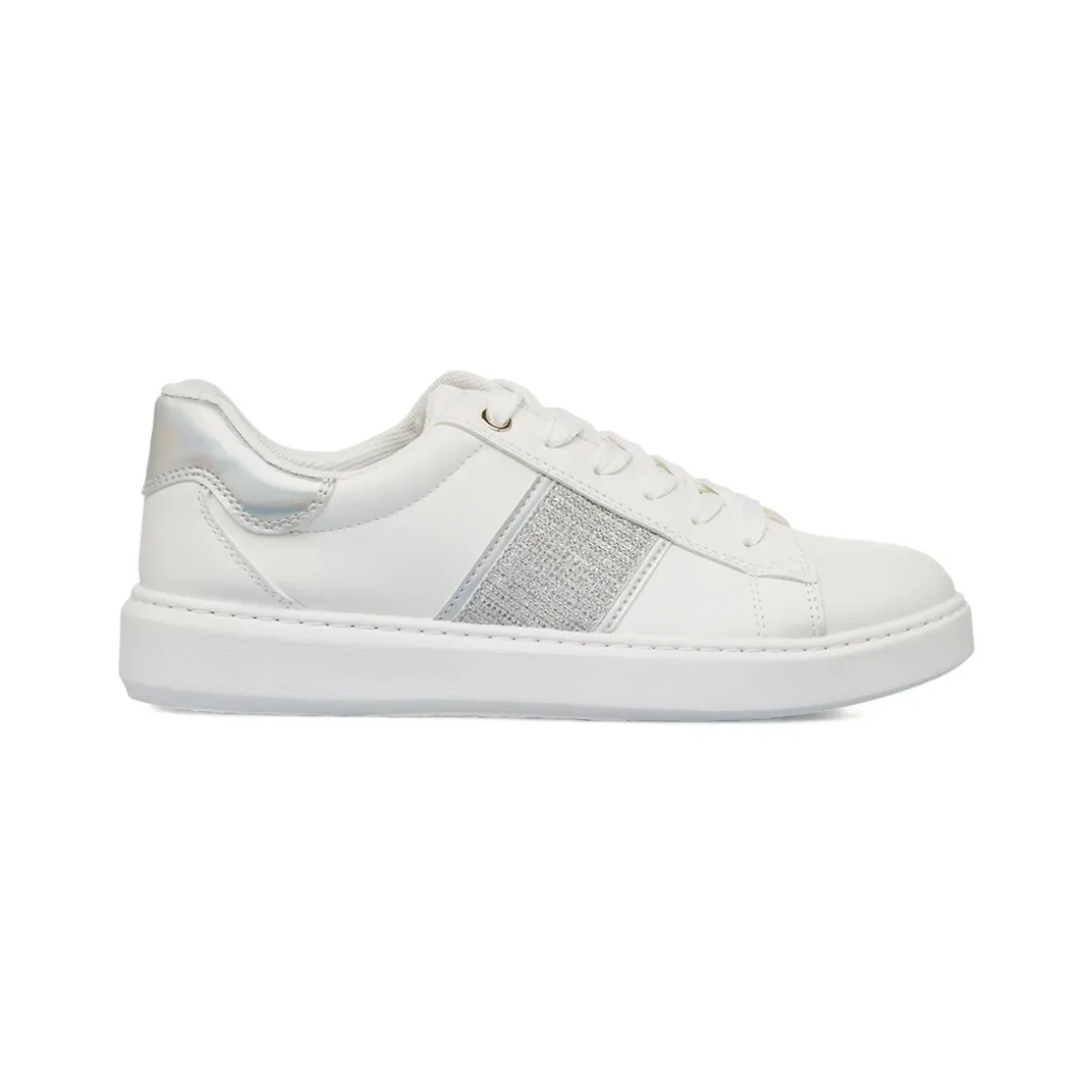 Sneakers bianche da Donna con inserto argento e glitter Lora Ferres