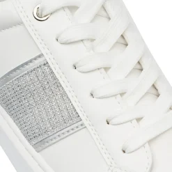 Sneakers bianche da Donna con inserto argento e glitter Lora Ferres