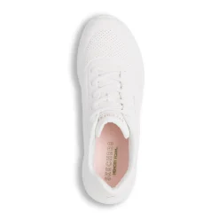 Sneakers bianche da donna con soletta memory foam Skechers Uno Lite Work