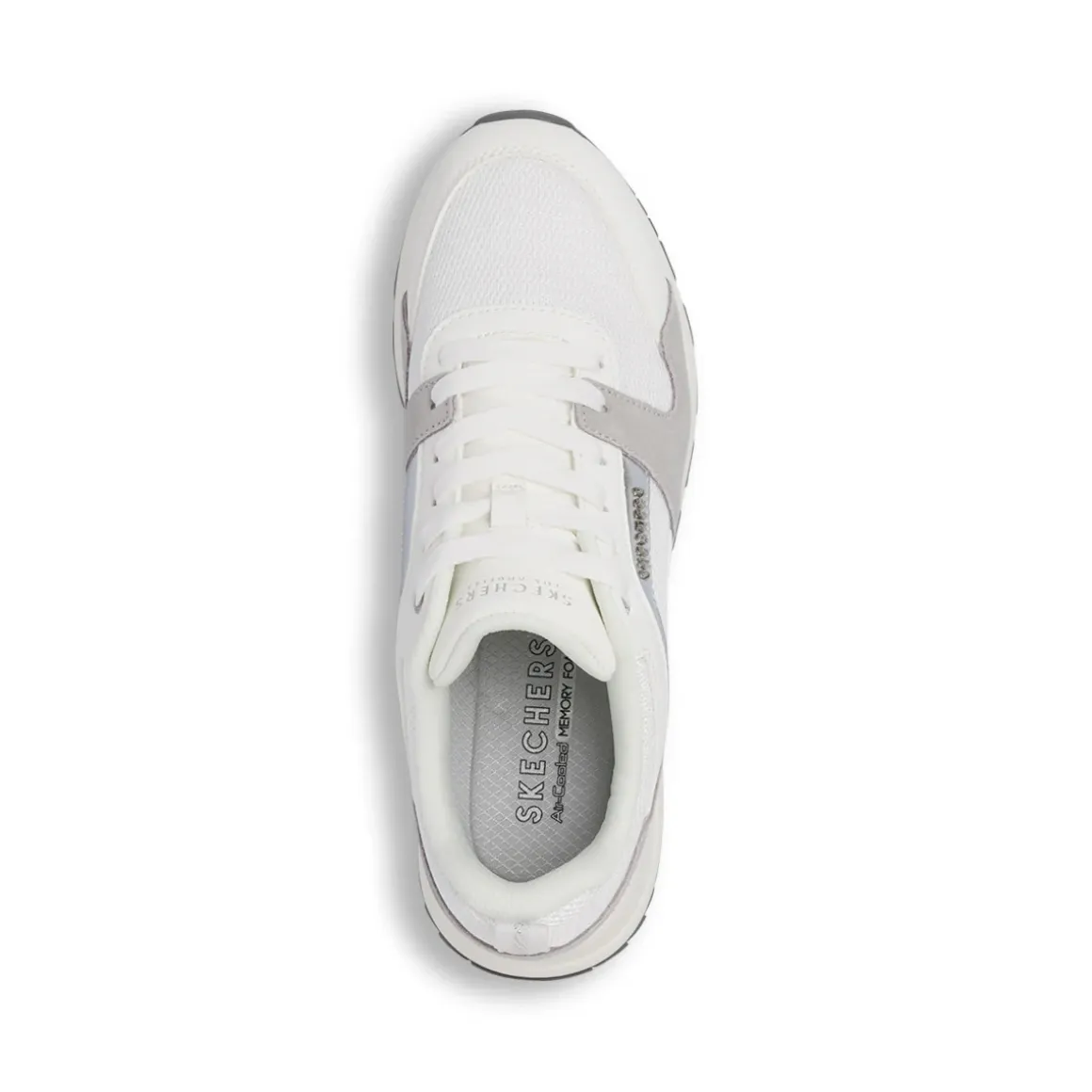 Sneakers bianche da Donna con inserti grigi Skechers Fashion Fit 2.0