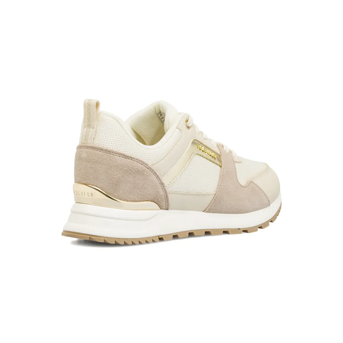 Sneakers bianche da Donna con inserti taupe Skechers Fashion Fit 2.0