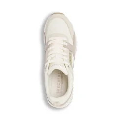 Sneakers bianche da Donna con inserti taupe Skechers Fashion Fit 2.0