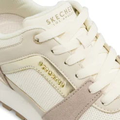 Sneakers bianche da Donna con inserti taupe Skechers Fashion Fit 2.0