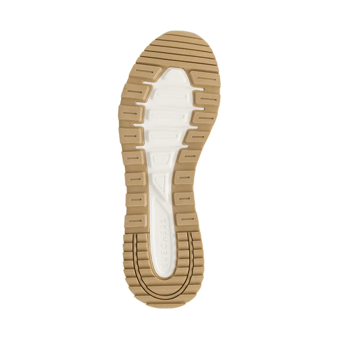Sneakers bianche da Donna con inserti taupe Skechers Fashion Fit 2.0