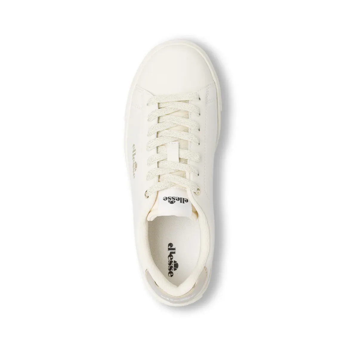 Sneakers bianche da Donna con dettagli oro e lacci glitter Ellesse