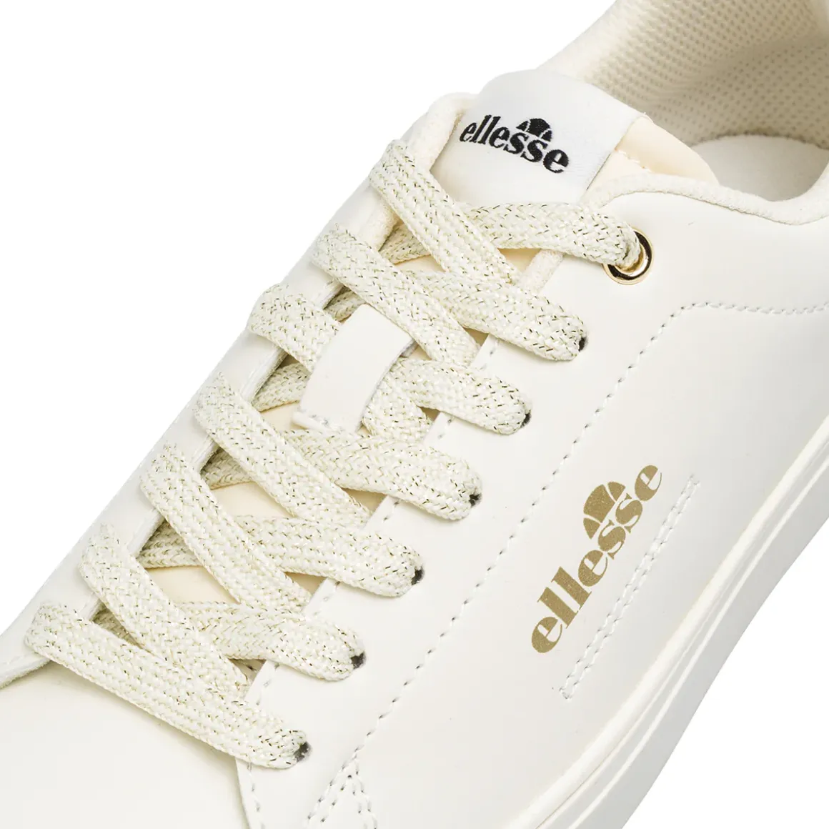 Sneakers bianche da Donna con dettagli oro e lacci glitter Ellesse